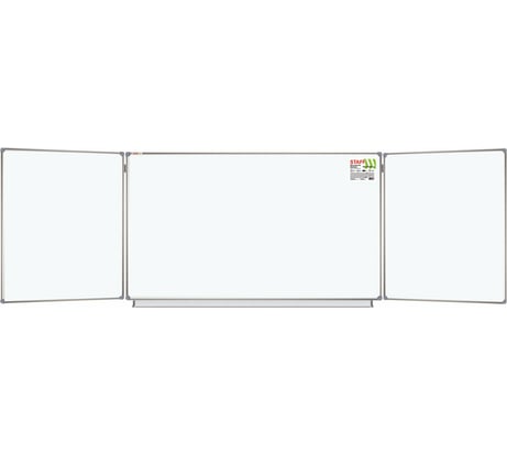 Магнитно-маркерная доска Staff 3-х элементная, 100x150/300 см, 5 рабочих поверхностей, белая 238010