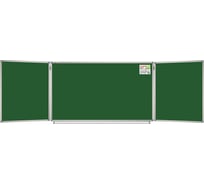 Магнитная доска для мела Staff 3-х элементная, 100x150/300 см, 5 рабочих поверхностей, зеленая 238009