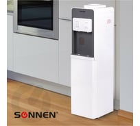 Напольный кулер для воды SONNEN Fsc-02ba нагрев/охлаждение компрессор, шкаф, 2 крана, серый 455416