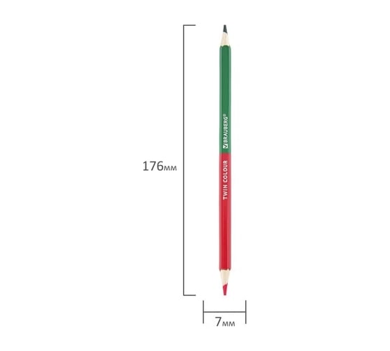 Цветные мягкие двусторонние карандаши BRAUBERG Premium Twin Colour 24 штуки, 48 цветов, туба 181876