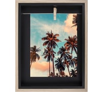 Рамка BRAUBERG Loft Black Box из мдф, фото 13x18 см, с прищепкой, 20x25 см 391290