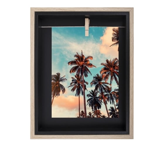 Рамка BRAUBERG Loft Black Box из мдф, фото 13x18 см, с прищепкой, 20x25 см 391290