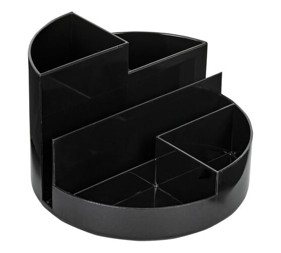 Подставка-органайзер BRAUBERG Round 6 отделений, 130x130x90 мм, черная 238100