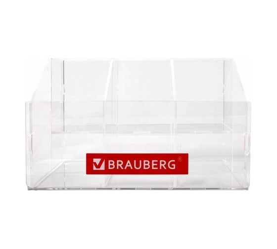 Подставка под письменные принадлежности BRAUBERG 6 отделений, 15x21x12 см, оргстекло 505923