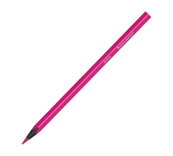 Цветные карандаши BRAUBERG Neon 12 неоновых цветов, черное дерево, трёхгранные 181852