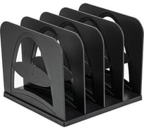 Лоток-сортер для бумаг BRAUBERG Style 4 отделения, 210x210x170 мм, сборный, черный 238113