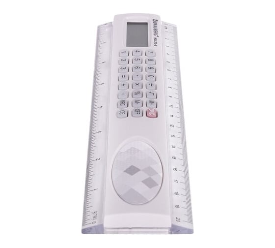 Линейка с калькулятором BRAUBERG Multi-8 20 см, 53x210 мм, 8 разрядов 250540