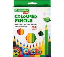 Цветные утолщенные карандаши BRAUBERG Kids 24 цвета, грифель 5 мм 181879