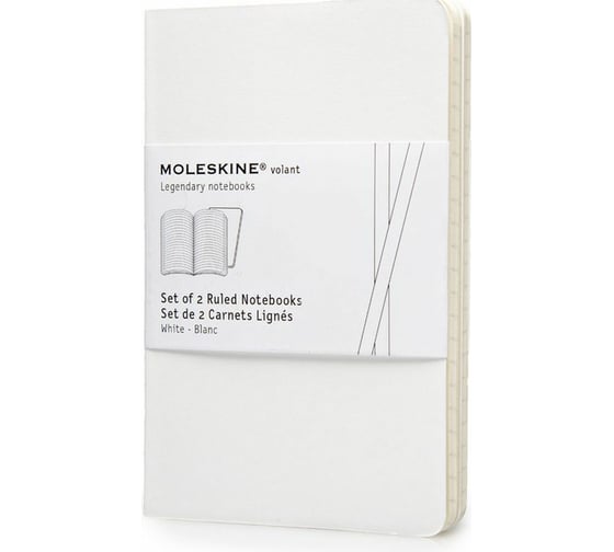 Набор 2 блокнота Moleskine Volant Pocket, цвет белый, в линейку 385326QP711WH 1