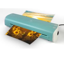 Ламинатор бумаги, фотобумаги ГЕЛЕОС ЛМ A4 Модерн, мятный, А4, толщина пленки 75-125 мкм, для горячего и холодного ламинирования ЛМ-А4МСБ