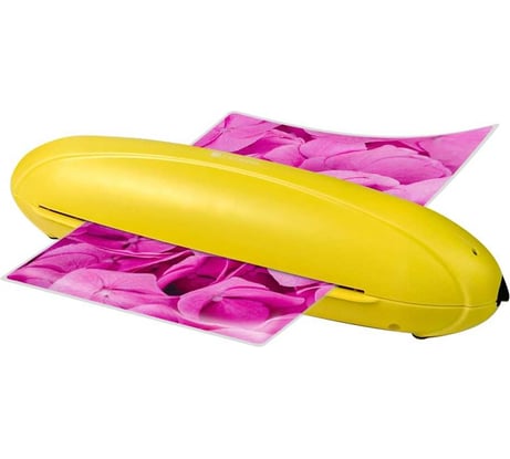 Ламинатор бумаги, фотобумаги ГЕЛЕОС ЛМ A4 Радуга, желтый, А4, толщина пленки 75-150 мкм, 2 вала, для горячего ламинирования ЛМ-А4РЖ