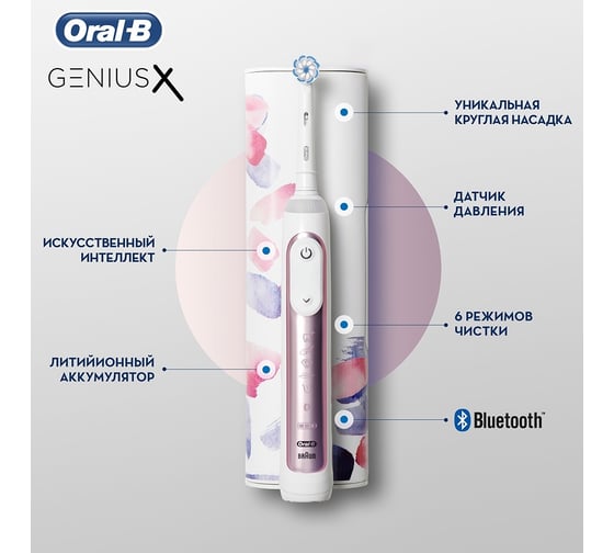 Электрическая зубная щетка Oral-B Genius X Special Edition розовая 0053019390