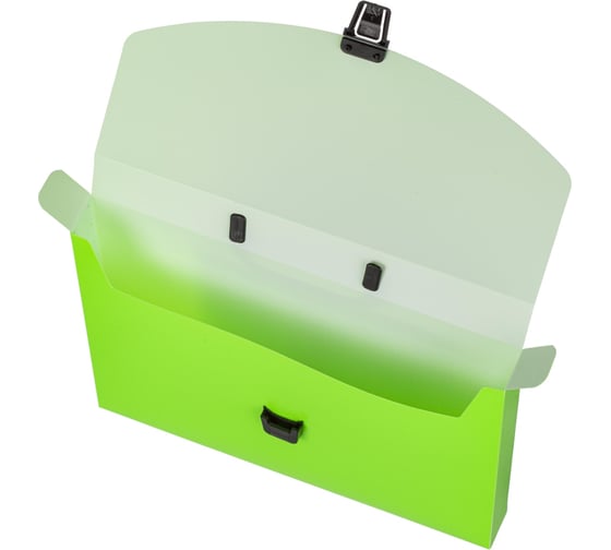 Пластиковая папка-портфель Attache Neon А4 зеленая 335x230 мм, 1 отделение 1547493
