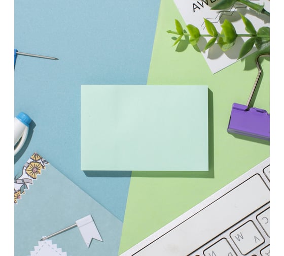 Стикеры Attache Bright colours 76x51 мм пастельные салатовые 1 блок, 100 листов 1495400