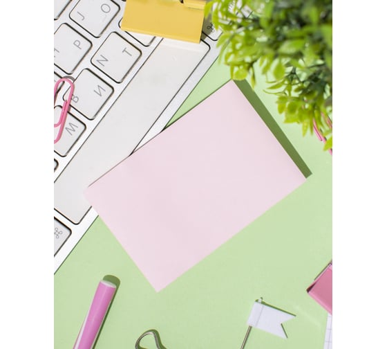 Стикеры Attache Bright colours 76x51 мм пастельные розовые 1 блок, 100 листов 1495399