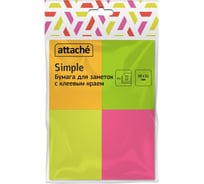 Стикеры Attache 38x51 мм неоновые 4 цвета 4 блока, 200 листов 1556510