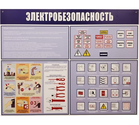 Информационный стенд-плакат Attache Электробезопасность 910x700 мм 1662809