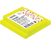 Стикеры Attache Simple 76x51 мм, 76x76 мм неон желтый набор 2 шт, 100 листов 1654253