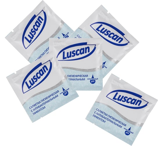 Антибактериальные влажные салфетки Luscan в саше 15x13,5 см 1000 шт в упаковке 1625793