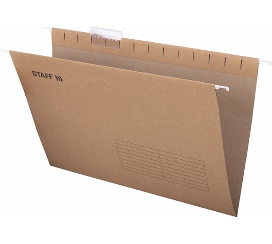 Подвесные папки Staff A4/Foolscap 404x240 мм, до 80 л, комплект 10 шт., крафт-картон 270937 1