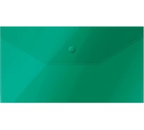 Папка-конверт OfficeSpace на кнопке, С6, 150 мкм, пластик, зеленая 281224