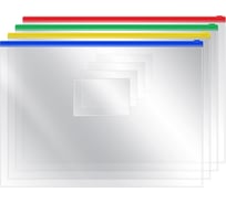 Папка-конверт OfficeSpace ZB41778 на zip-молнии, А4, ПВХ, 120 мкм, прозрачная ZB4_1778