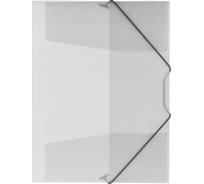 Папка OfficeSpace на резинке, А4, 400 мкм, пластик, серая полупрозрачная 300659