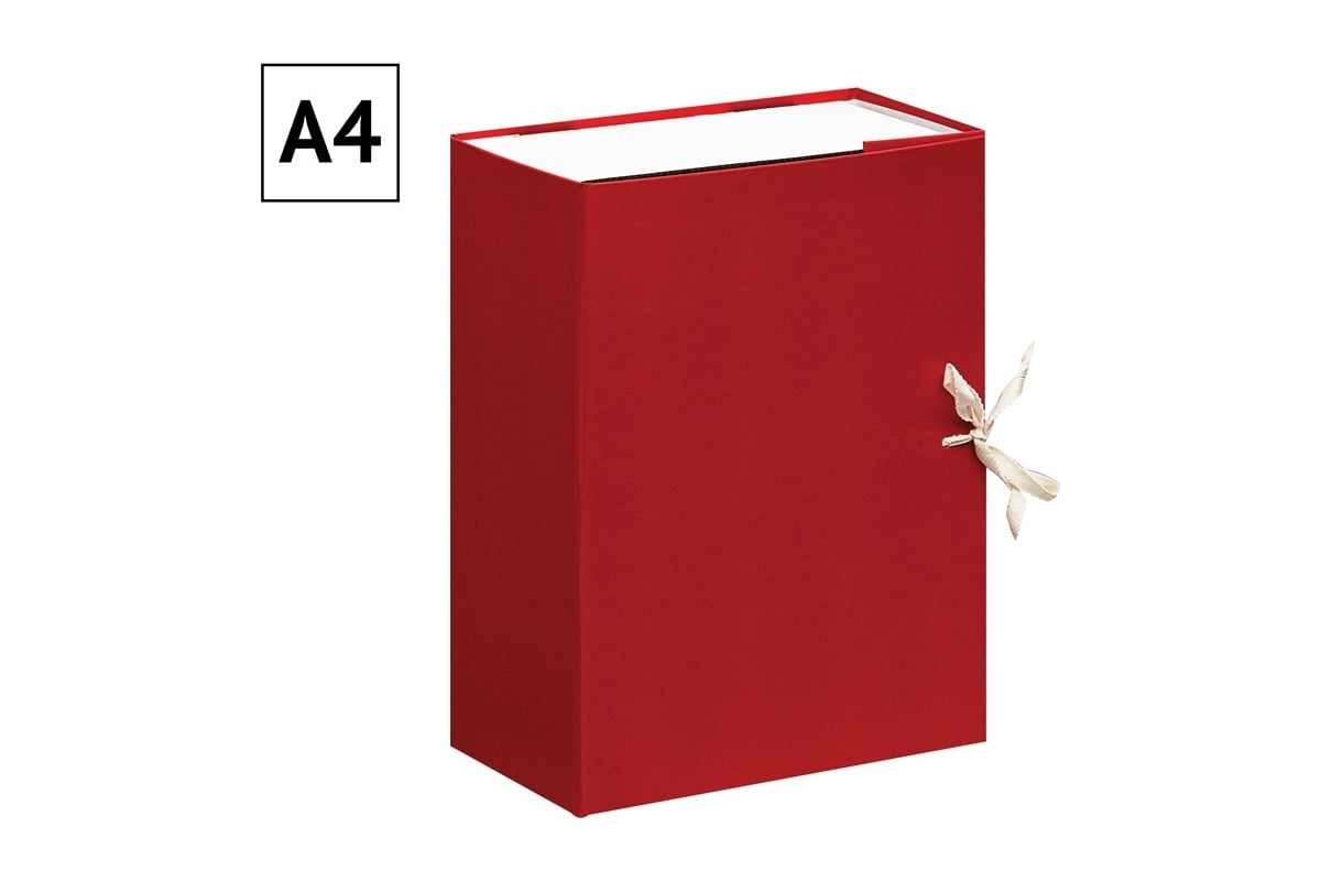 Архивный короб OfficeSpace с завязками разборный, БВ, 120 мм, красный ...
