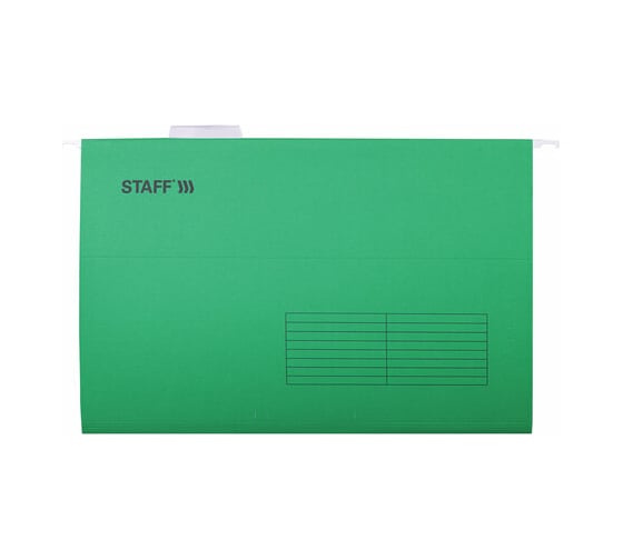 Подвесные папки STAFF A4/Foolscap 404x240 мм до 80 листов, комплект 10 шт, зеленые, картон 270934