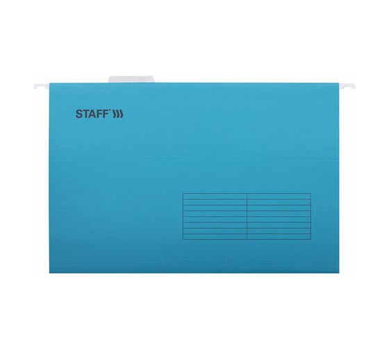 Подвесные папки STAFF А4/foolscap 404x240 мм до 80 листов, комплект 10 шт, синие, картон 270933