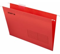 Подвесные папки STAFF A4/Foolscap 404x240 мм до 80 листов, комплект 10 шт, красные, картон 270936