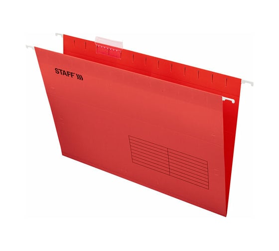 Подвесные папки STAFF A4/Foolscap 404x240 мм до 80 листов, комплект 10 шт, красные, картон 270936 1