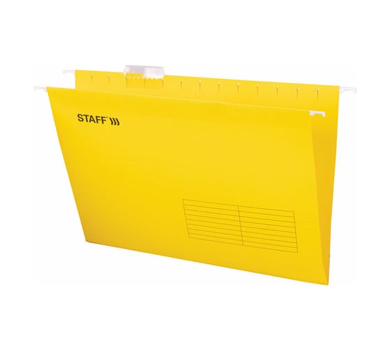 Подвесные папки STAFF A4/Foolscap 404x240 мм до 80 листов, комплект 10 шт, желтые, картон 270935 1