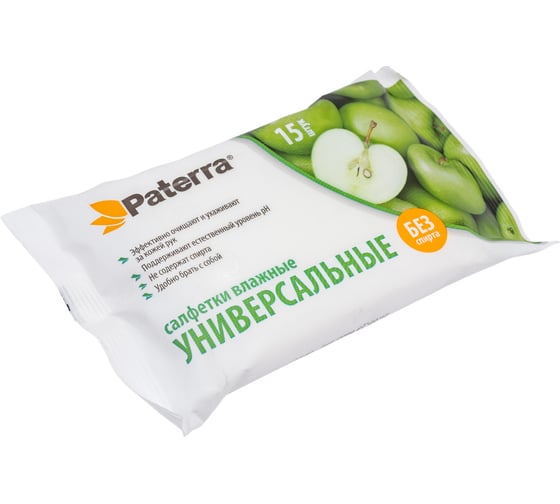 Влажные салфетки PATERRA Универсальные 15 шт. 104-085