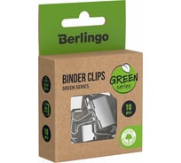 Зажимы для бумаг Berlingo, 19 мм, Green Series, 24 упаковки по 10 шт, крафт-упаковка BC1019J