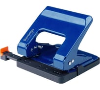 Энергосберегающий дырокол Berlingo smart technology 25 л, металлический, фиксатор, линейка, синий DDm_25203