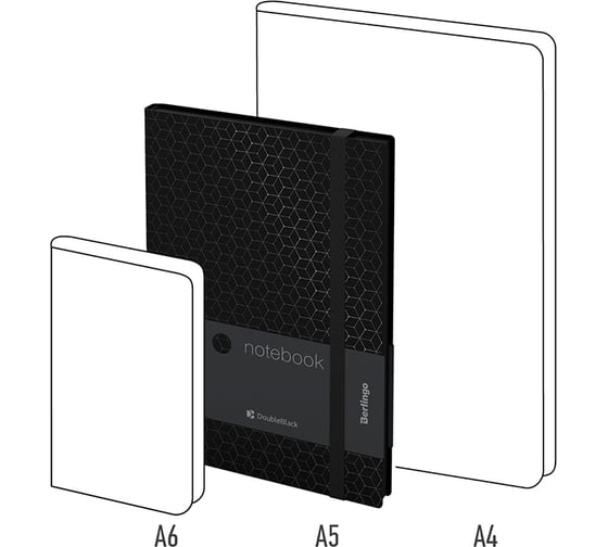 Записная книжка Berlingo DoubleBlack А5, 80 л, кожзам, черный срез, черная, с рисунком NB0_94502