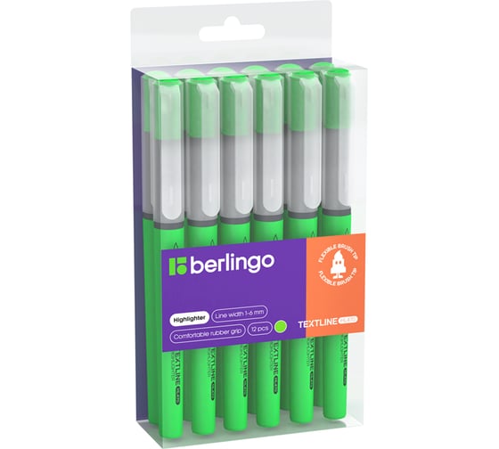 Текстовыделитель-кисть Berlingo Textline hl470 зеленый, 1-6 мм T4516