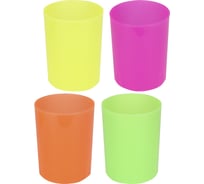 Стакан для ручек Prof-Press цвета флуоресцентные ассорти, 4 цвета СП-0496
