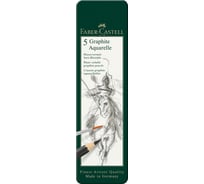 Набор чернографитных карандашей Faber-Castell акварельные graphite aquarelle, 5 шт, hb-8b, заточенные, металлический короб 117805