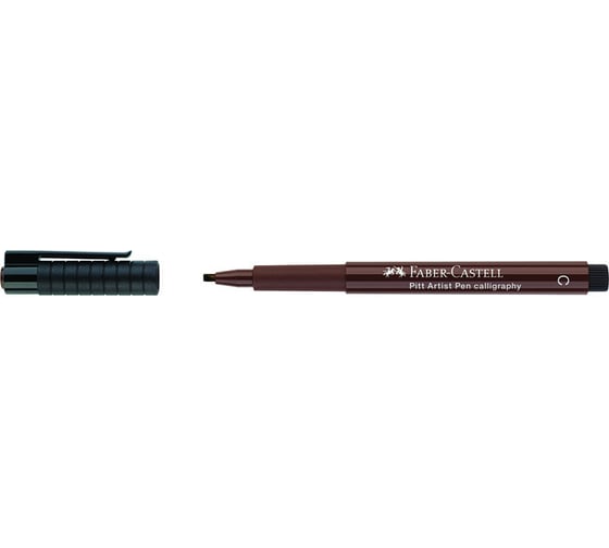 Капиллярная ручка Faber-Castell pitt artist pen calligraphy цвет 175 темная сепия, с 2.5 мм, пишущий узел каллиграфический 167575