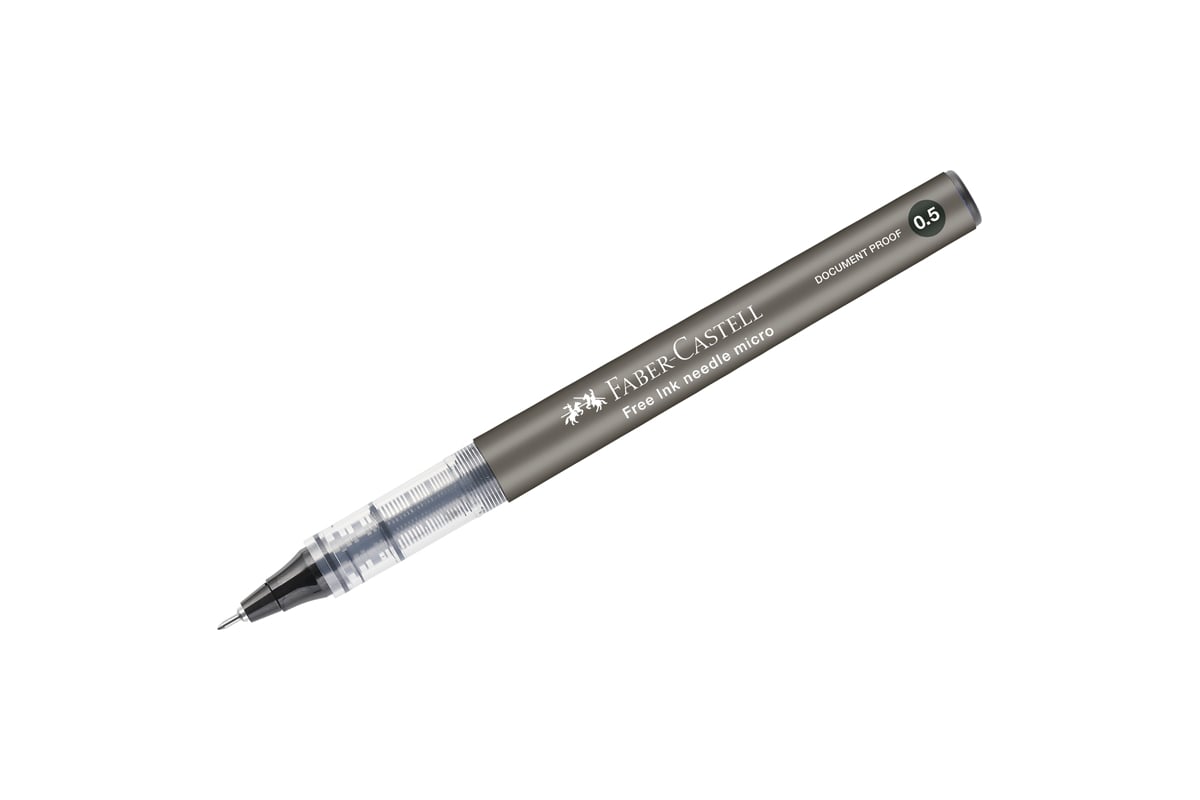 Ручка-роллер Faber-Castell free ink needle черная, 0.5 мм, одноразовая ...