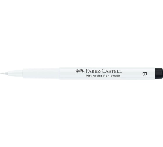 Капиллярная ручка Faber-Castell pitt artist pen brush цвет 101 белый, 2.5 мм, пишущий узел кисть 167401