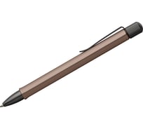 Автоматическая шариковая ручка Faber-Castell hexo черная, 1,0 мм, поворотный, шестигранный, бронзовый корпус, картонная коробка 140584