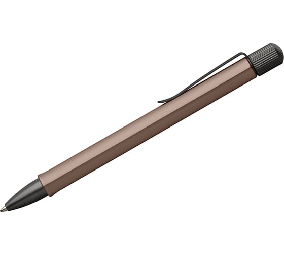 Автоматическая шариковая ручка Faber-Castell hexo черная, 1,0 мм, поворотный, шестигранный, бронзовый корпус, картонная коробка 140584 1