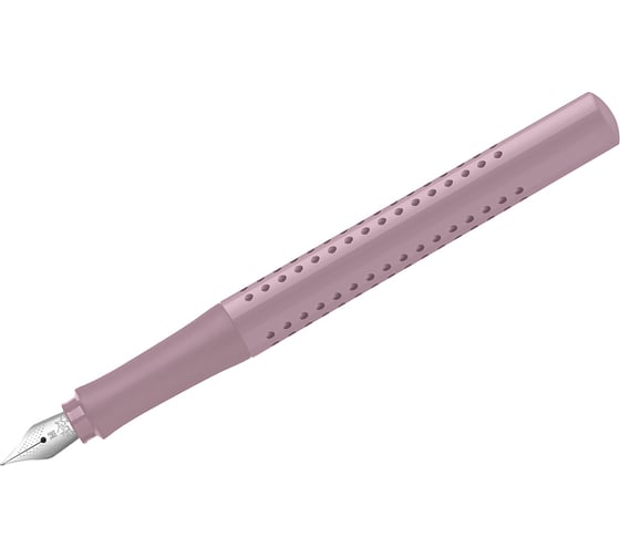 Перьевая ручка Faber-Castell grip 2010 синяя, м 0.75 мм, трехгранный, дымчато-розовый корпус 140824