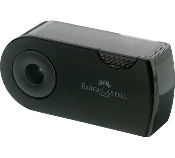 Пластиковая точилка Faber-Castell sleeve 2 отверстия, контейнер, черная 182700
