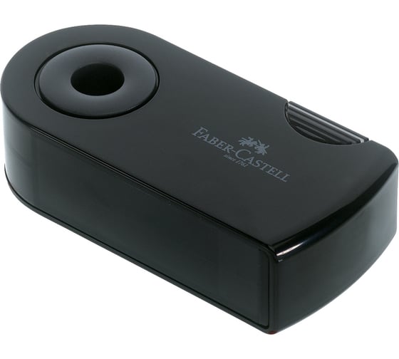 Пластиковая точилка Faber-Castell sleeve 2 отверстия, контейнер, черная 182700