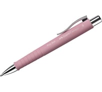 Автоматическая шариковая ручка Faber-Castell poly ball xb синяя, 1,4 мм, софт-тач, трехгранный, светло-розовый корпус 241127