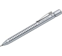 Автоматическая шариковая ручка Faber-Castell grip 2011 синяя, 1,4 мм, трехгранный, серебряный корпус 144111